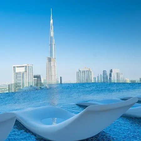 Infinity Pool & Burj Khalifa View L Luxe Paramount Dubaï Extérieur photo